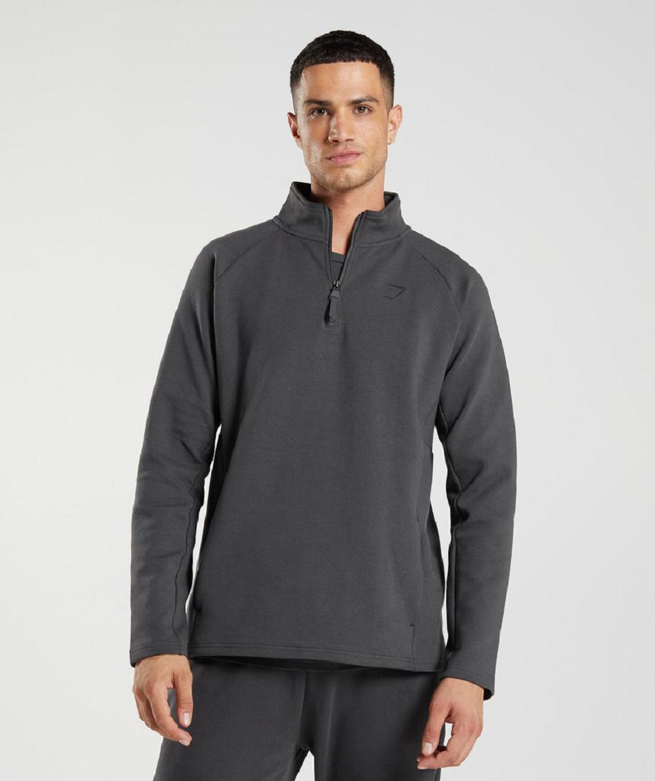 Accessories Męskie Gymshark Rest Day 1/4 Zip Czarne Szare | PL 3537GSO